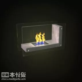 Modern Glass Fireplace 3d model