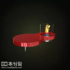 Glass Cover Fireplace 3d model