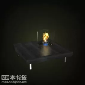 Modernism Glass Cylinder Cover Fireplace 3d model