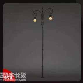 Street Lamp Antique Brass Material 3d model