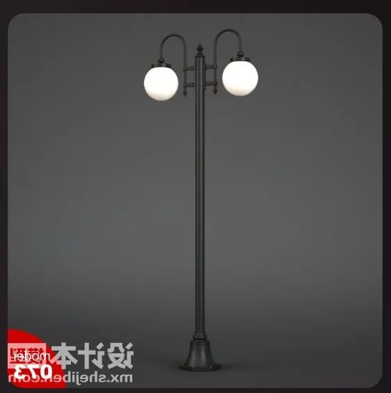 Street Lamp Two Sphere Bulb 3d model Street Lamp Two Sphere Bulb 3d model