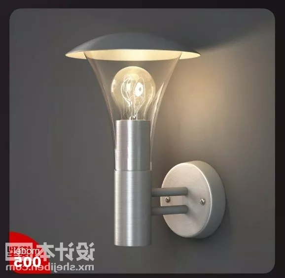 Wall Lamp Cylinder Shaped With Bulb 3d model Wall Lamp Cylinder Shaped With Bulb 3d model