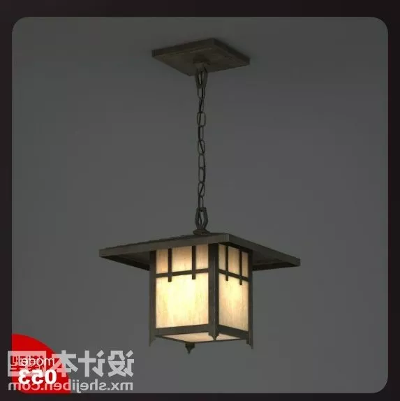 Asian Ceiling Lamp Iron Material 3d model Asian Ceiling Lamp Iron Material 3d model