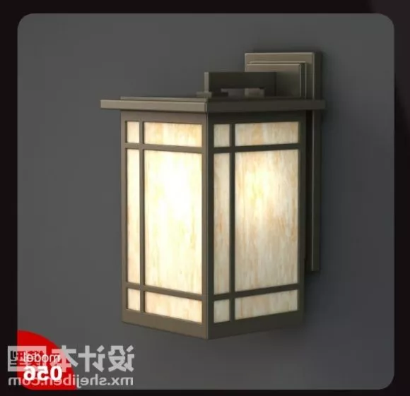 Garden Light Wrought Iron Column 3d model