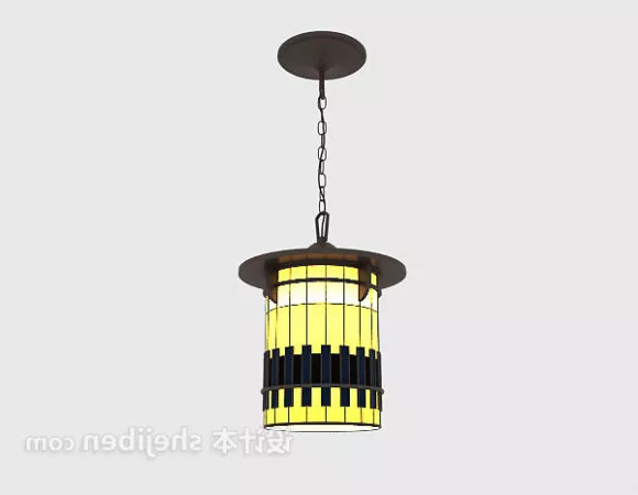 Brass Billiard Table Lighting 3d model