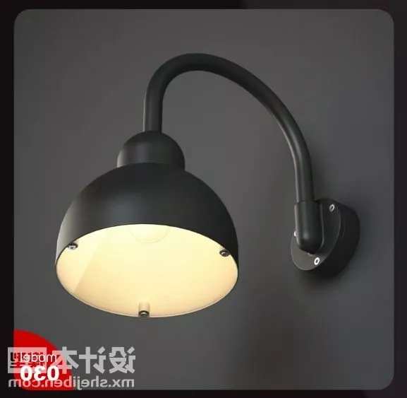 Round Shade Iron Wall Lamp 3d model Round Shade Iron Wall Lamp 3d model