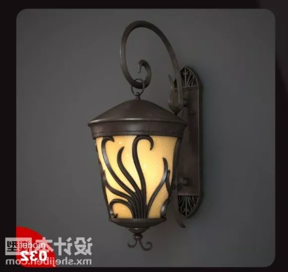 Wall Lamp Carving Base Iron Material 3d model Wall Lamp Carving Base Iron Material 3d model