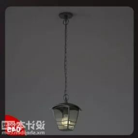 Ceiling Mount Outdoor Lamp With Iron Chain 3d model