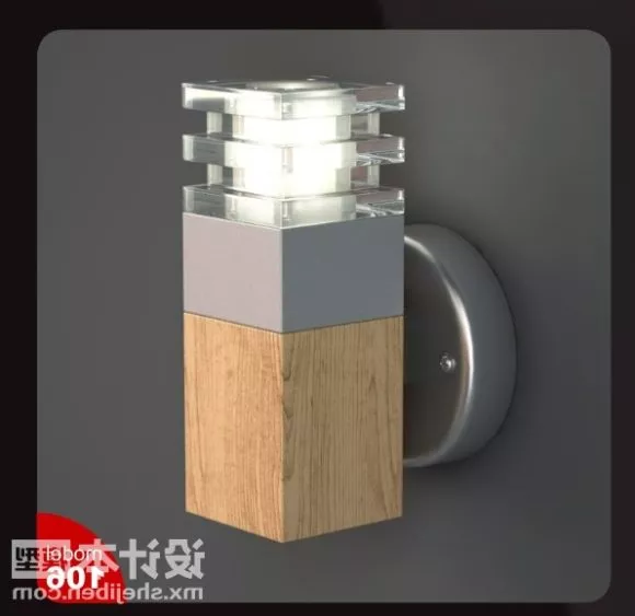 Wall Lamp Square Wooden Shaped 3d model Wall Lamp Square Wooden Shaped 3d model