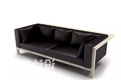 Modern Sofa Leather Black Color 3d model Modern Sofa Leather Black Color 3d model
