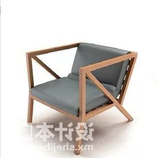 Armchair Grey Fabric 3d model