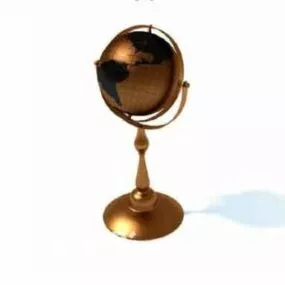 Gold Globe Decoration 3d model