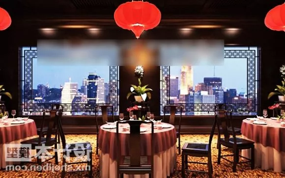 Night Chinese Restaurant Table And Chair Set 3d model Night Chinese Restaurant Table And Chair Set 3d model