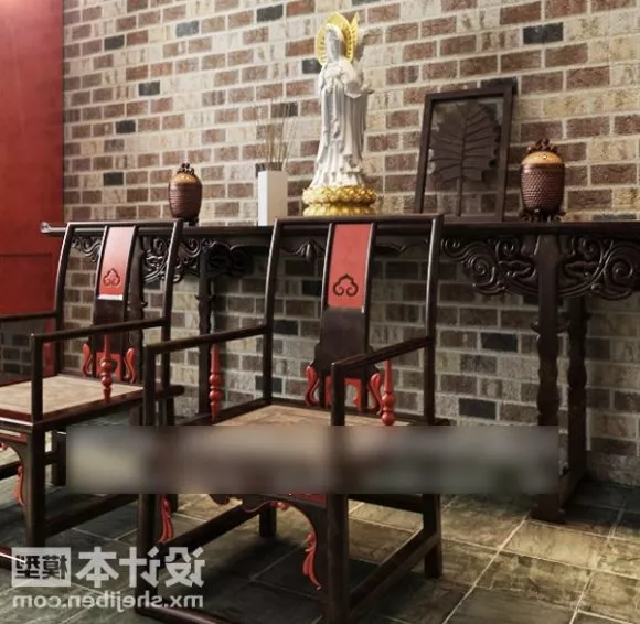 Chinese Vintage Chair 3d model Chinese Vintage Chair 3d model