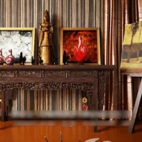 Entrance Hall Carving Cabinet 3d model