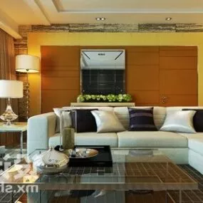 Living Room Modern Sofa Chair Combination 3d model