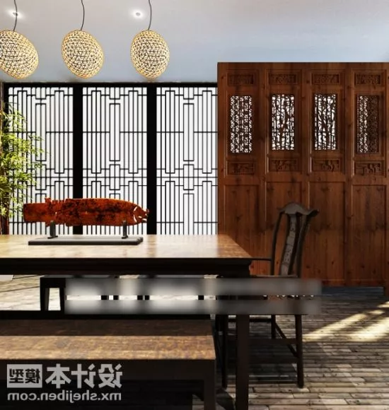 Modern Table Chair Cabinet Combination 3d model Modern Table Chair Cabinet Combination 3d model