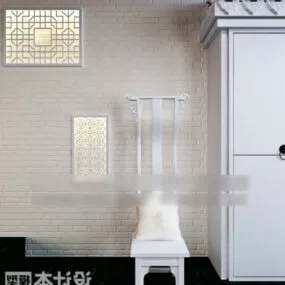White Chair Furniture 3d model