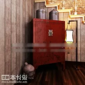 Entrance Hall Cabinet Wooden Furniture 3d model
