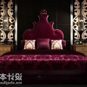 Royal Classic Double Bed Furniture 3d model