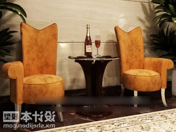 Combine Sofa Coffee Table Retro Furniture 3d model Combine Sofa Coffee Table Retro Furniture 3d model