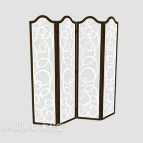 Antique Screen Partition Furniture 3d model