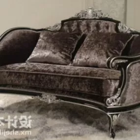 Antique Velvet Sofa Chesterfield Design 3d model