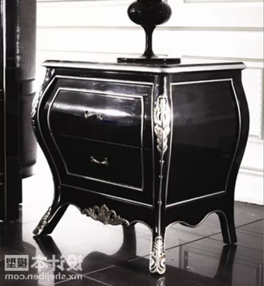 Antique Bedside Table Black Painted 3d model Antique Bedside Table Black Painted 3d model