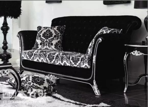 Black Velvet Double Sofa 3d model Black Velvet Double Sofa 3d model