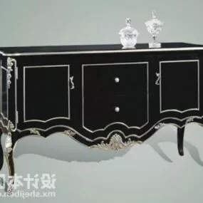 Antique Showcase Console Table 3d model