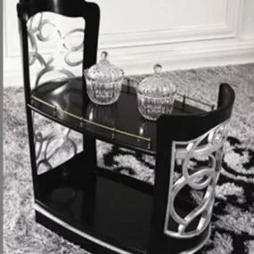 Antique Black Bedside Table 3d model