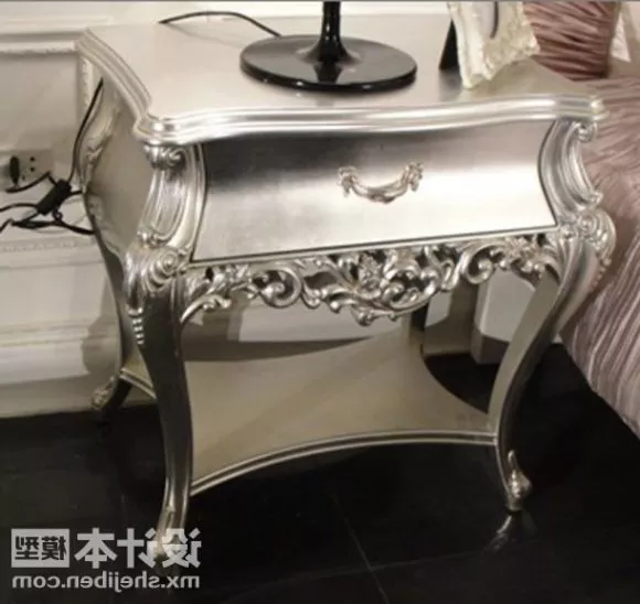 Silver Painted Carved Bedside Table 3d model Silver Painted Carved Bedside Table 3d model