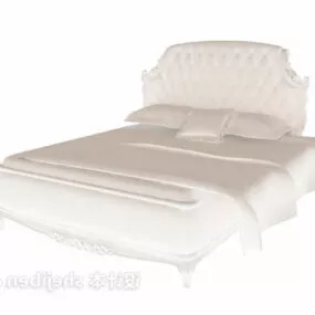 Soft Bed White Color 3d model