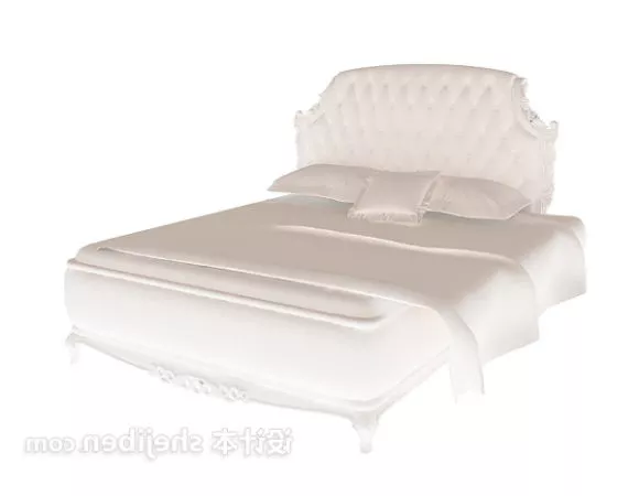 Soft Bed White Color 3d model Soft Bed White Color 3d model