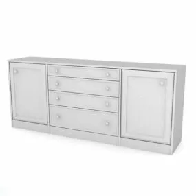 Mdf Tv Cabinet Antique Style 3d model