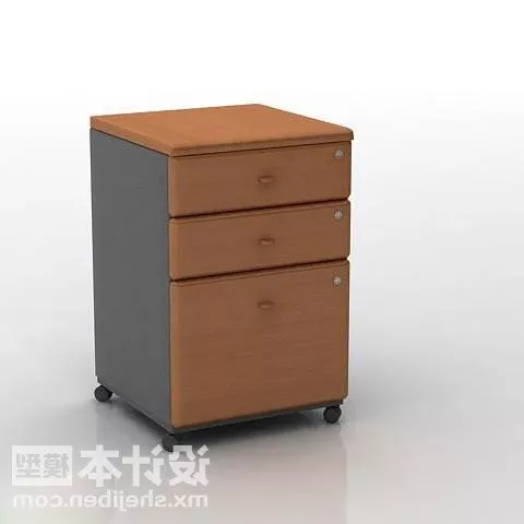 Wood Bedside Table Three Drawers 3d model Wood Bedside Table Three Drawers 3d model