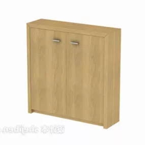 Shoe Cabinet Yellow Wood 3d model