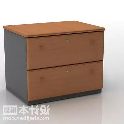 Bedside Table With Nightstand 3d model