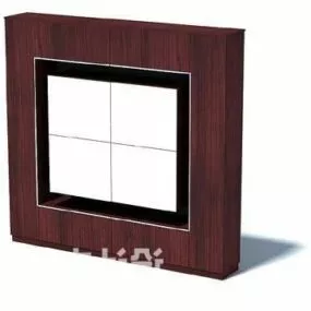 Brown Wood Cabinet 3d model