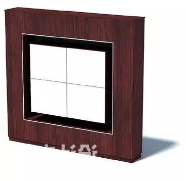 Brown Wood Cabinet 3d model Brown Wood Cabinet 3d model
