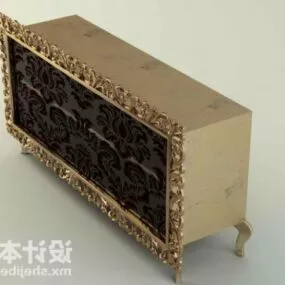 Vintage Carving Shoe Cabinet 3d model