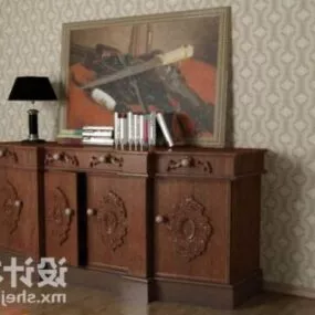 Classic Entrance Hall Cabinet Carving Style 3d model