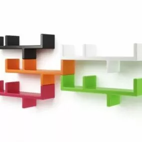 Colorful Wall Bookshelf 3d model