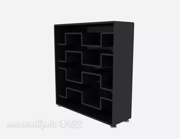 Shelves With Various Decorative, Vase, Book, Potted Plant 3d model