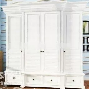 Bedroom Wardrobe European Style 3d model