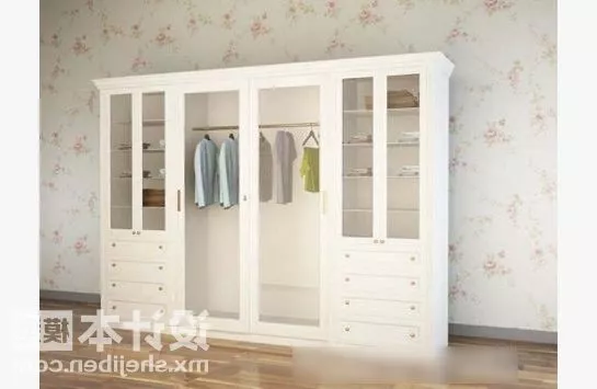 Wardrobe Three Doors, Drawers Combine 3d model