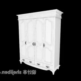 Wardrobe European White Painted 3d model