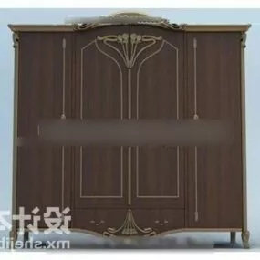Wardrobe Antique Wooden Material 3d model