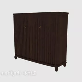 Showcase Dark Wooden Material 3d model