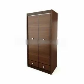 Modern Wardrobe Wood Material 3d model